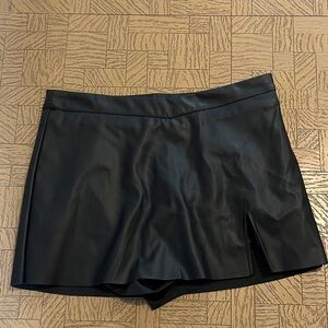 Forever 21 Black Leather-Style Skort